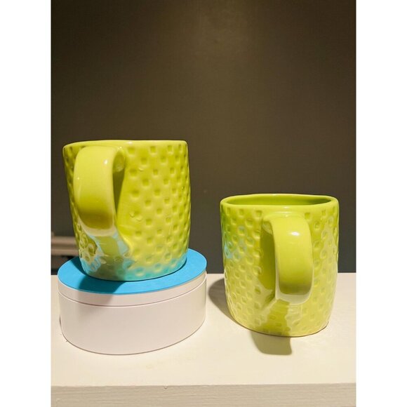 Vintage Crate & Barrel Green Honeycomb Mugs–Set of 2 by B. Eiglen | 70s Retro - Picture 4 of 6